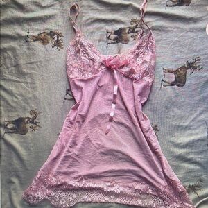 Elegant Pink Lace Nightgown